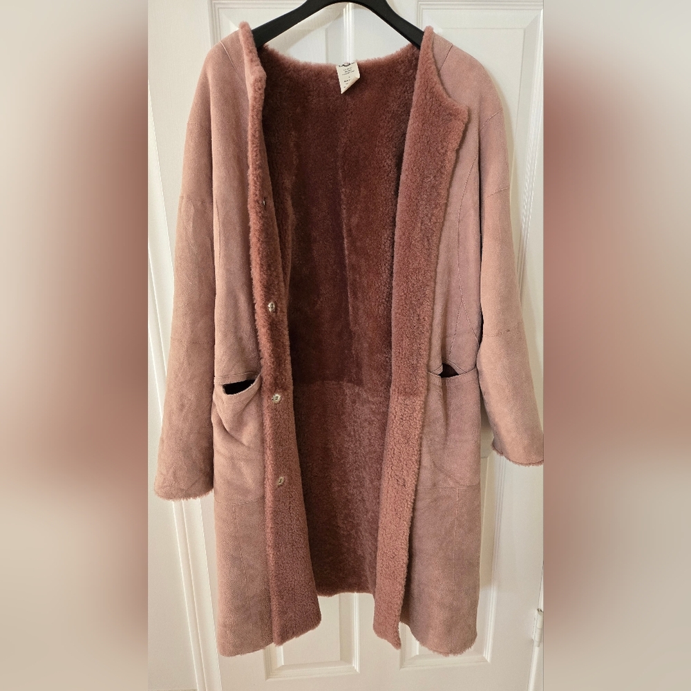 UGG Mauve Pink Real Sheepskin Shearling Jacket